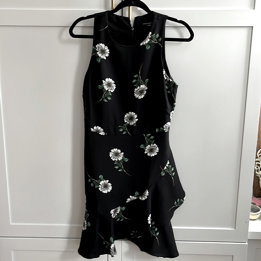 Banana Republic black printed cocktail dress size 4